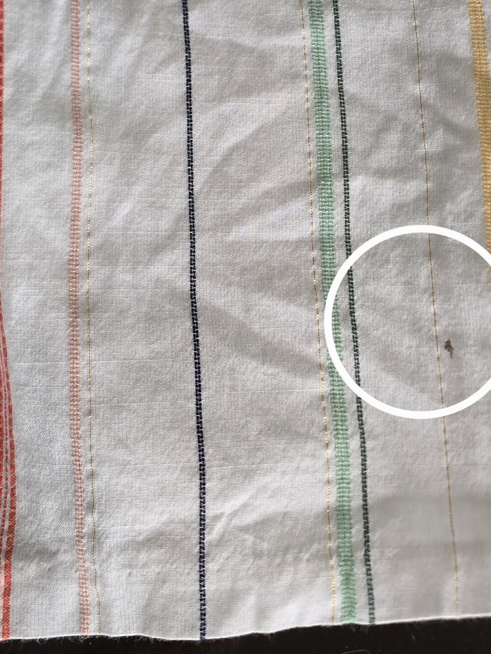 Janie and Jack Rainbow Stripe Gold Stiched Trim Linen Blend Romper 12-18 Months - Picture 7 of 7